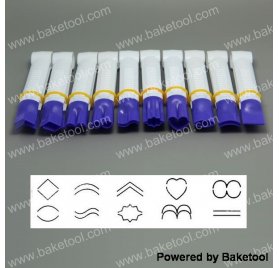 Lot de 10 pinces larges 'Baketool' Embouts Fantaisies Lisses