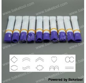 Lot de 10 pinces larges - Baketool - Embouts Fantaisies Dentelés