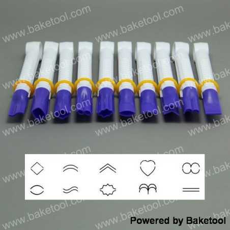 Lot de 10 pinces fines - Baketool - Embouts Fantaisies Lisses