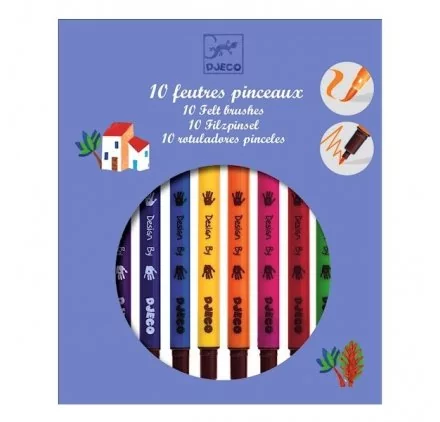 COLORIAGES : Feutres Pinceaux 'Djeco' Classique Qté 10