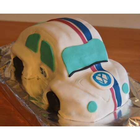 IDEES CREATIVES : Tuto - Réaliser un gâteau en forme de voiture Volkswagen Cox