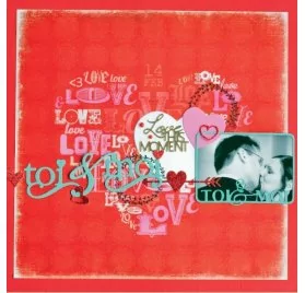 IDEES CREATIVES : Tuto : Réaliser une page de scrap' pour la Saint Valentin, par Toga