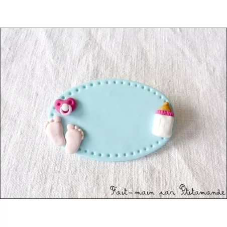 IDEES CREATIVES : Tuto : Réaliser un badge pour sage-femme en pâte polymère, par Ptitamande