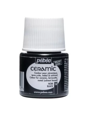 PEINTURES : Pot de peinture 'Pébéo - Céramic' Noir 45ml