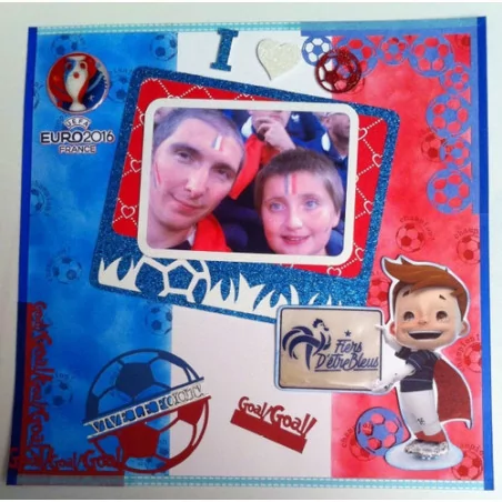 IDEES CREATIVES : Tuto : Réaliser une page de scrap' sur le thème de l'Euro, par Vanessa