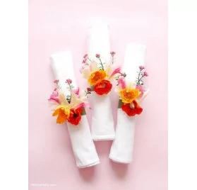 IDEES CREATIVES : Tuto : Réaliser des ronds de serviettes floraux, par Birds Party