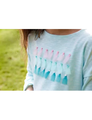 IDEES CREATIVES : Tuto - Customisation d'un vêtement pour enfants - Le sweat avec la tulle