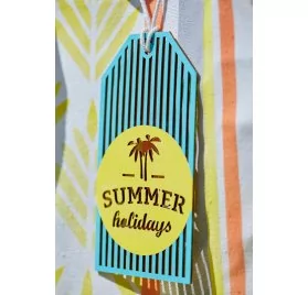 Tuto - Customisation de sacs de vacances - Le sac en toile - Le sac en toile - Le sac avec l'étiquette en bois