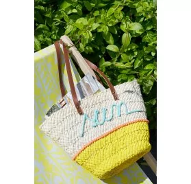 IDEES CREATIVES : Tuto - Customisation de sacs de vacances - Le sac en osier - Le sac " sun "