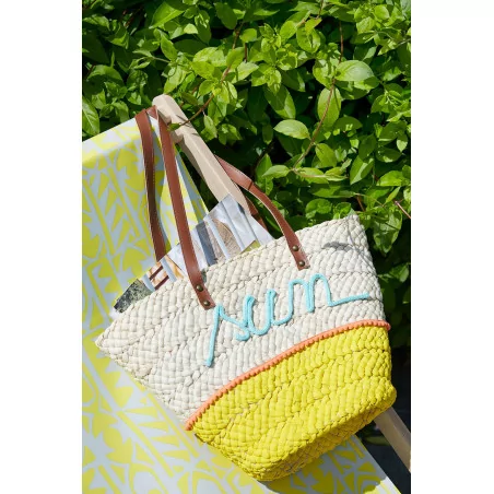 IDEES CREATIVES : Tuto - Customisation de sacs de vacances - Le sac en osier - Le sac " sun "