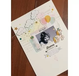 Tuto : Confectionner une page A4 avec les tampons transparents Licorne Power de MISS CREA, par les Bricolheureux