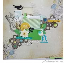 IDEES CREATIVES : Tuto : Confectionner une page de scrapbooking avec les tampons transparents Fonds Grunge 2 de MISS CREA, pa...
