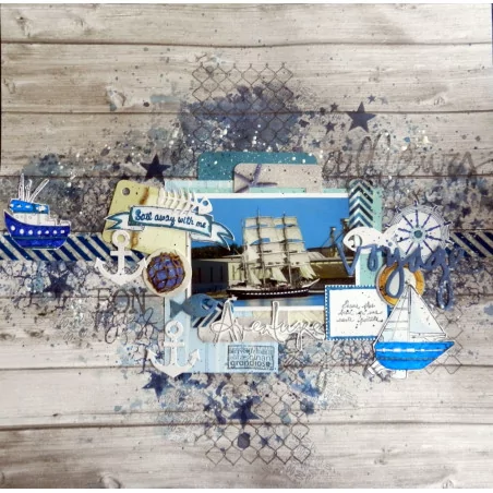 IDEES CREATIVES : Tuto : Confectionner une page de scrapbooking avec la collection Fonds Grunge 1 de MISS CREA, par Isabelle ...