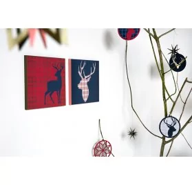 Idée créative - Noël Ecossais - La décoration de l'arbre - Avec la tête de renne de face