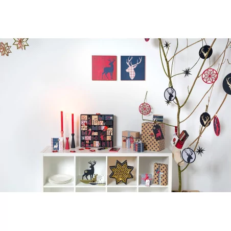 Idée créative - Noël Ecossais - La décoration de l'arbre - Boule rouge poinsettia