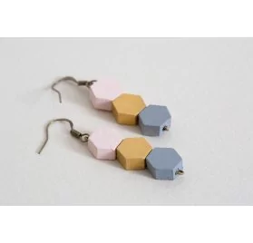 IDEES CREATIVES : Bijoux et boîtes à offrir - L'ensemble géométrique chic - Les boucles d'oreilles