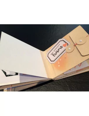 IDEES CREATIVES : Tuto : Réalisez un album livre de naissance de la planche MES P'TITS SOUVENIRS de MISS CREA, par Laetitia B