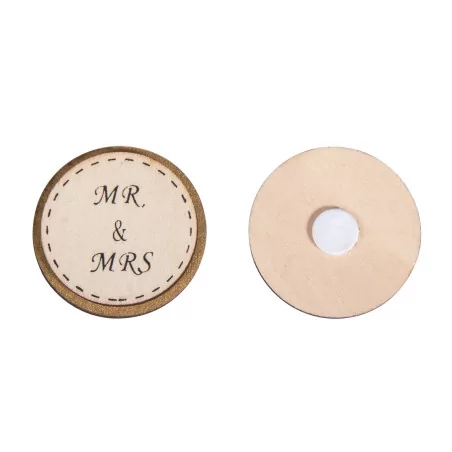 SCRAPBOOKING : Embellissements en bois adhésifs 'Rayher' Mr & Mrs 3.5 cm