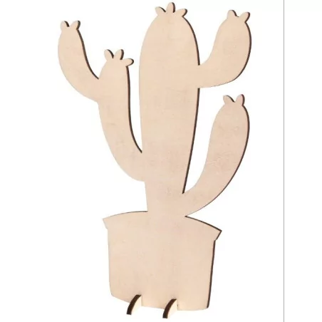 AFFAIRES : Cactus en bois à poser 'Rayher' 16.5cm x 9 cm