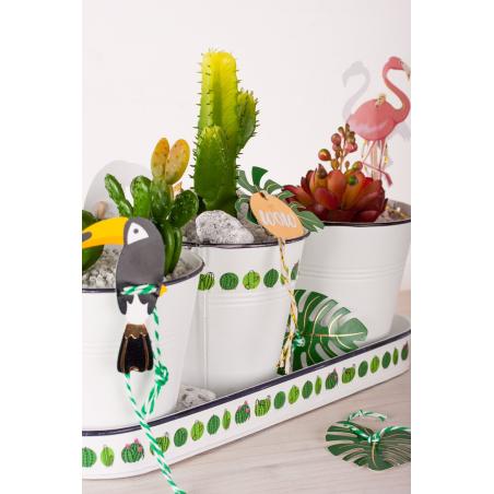 Plateau en zinc avec 3 pots 'Rayher' 30.5x2.5 cm