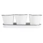 Plateau en zinc avec 3 pots 'Rayher' 30.5x2.5 cm Plateau en zinc avec 3 pots 'Rayher' 30.5x2.5 cm