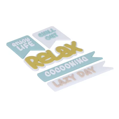 5 Autocollants en caoutchouc ' Artemio - No Stress' Rubber Stickers
