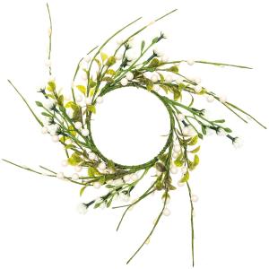 SUPPORTS A DECORER : Couronne de fleurs et baies 'Rico Design' Blanc 11 cm