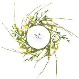 Couronne de fleurs et baies 'Rico Design' Blanc 11 cm