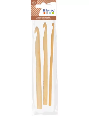 ART DU FIL : Lot de 3 crochets en bambou 'Artemio' 5 mm, 8 mm, 10 mm