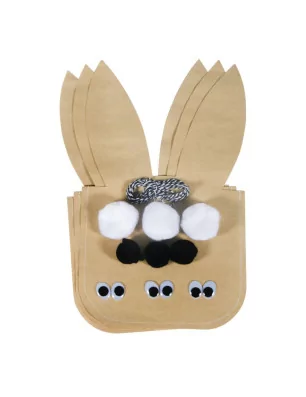 AFFAIRES : Lot de 3 sachets en papier kraft avec accessoires 'Rayher' Lapin de Pâques 17x28 cm