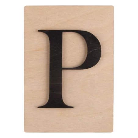 SUPPORTS A DECORER : Lettre en bois P 'Rayher' Noir 14.8 cm x 10.5 cm