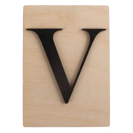 SUPPORTS A DECORER : Lettre en bois V 'Rayher' Noir 14.8 cm x 10.5 cm