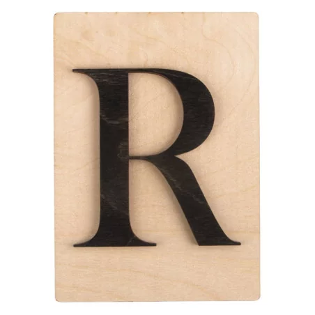 SUPPORTS A DECORER : Lettre en bois R 'Rayher' Noir 14.8 cm x 10.5 cm