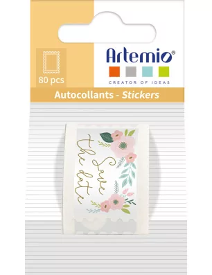 SCRAPBOOKING : 80 Autocollants 'Artemio' Timbres Save the date