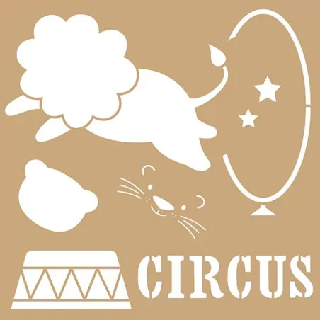AFFAIRES : Lot de 2 Pochoirs 'Artemio' Cirque 20x20 cm