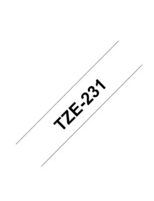 AFFAIRES : Ruban Cassette 12 mm P-Touch H200 'Brother' Laminé Noir/Blanc