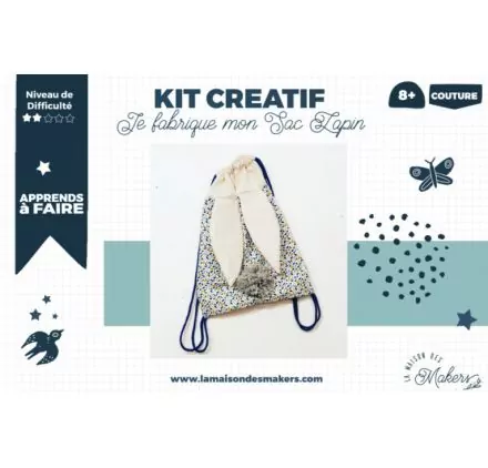 FETE DES MERES : Kit créatif 'La Maison des Makers' Je fabrique mon Sac Lapin FETE DES MERES : Kit créatif 'La Maison des Makers' Je fabrique mon Sac Lapin