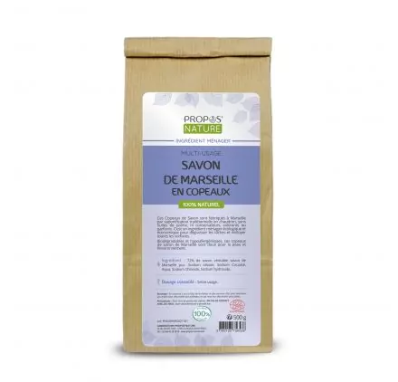 INGREDIENTS MENAGERS : Sachet de 500g de Savon de Marseille en copeaux 'Propos' Nature' INGREDIENTS MENAGERS : Sachet de 500g de Savon de Marseille en copeaux 'Propos' Nature'
