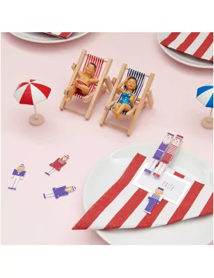 DECORATIONS DE TABLES : Chaise longue déco 'Rico Design - Ohhh Lovely!' Bleu/Blanc 7 cm x 10 cm