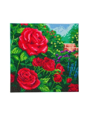 DIAMOND PAINTING : Kit Tableau Diamond Painting 30x30 cm 'Crystal Art' A Perfect Red Rose