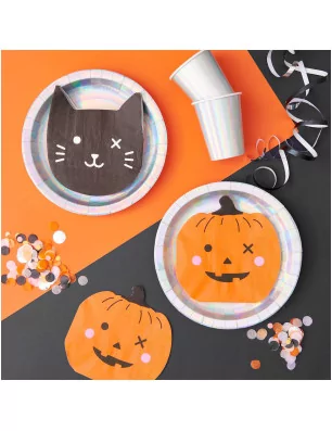 HALLOWEEN : 20 Serviettes 33x33 'Rico Design - Let's Party' Citrouille