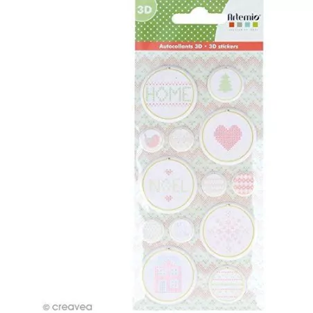 SCRAPBOOKING : Autocollants 'Artemio - Noël Home sweet Home' Puffies