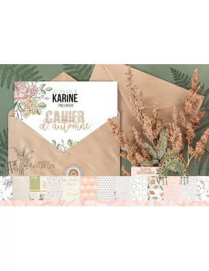 SCRAPBOOKING : Pochoir Broderie 15x15 'Les Ateliers de Karine - Cahier d'Automne' Art etc...