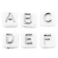Sachet de 400 Perles lettres acryliques 'La Fourmi Créative' Blanc/ argent 5 mm