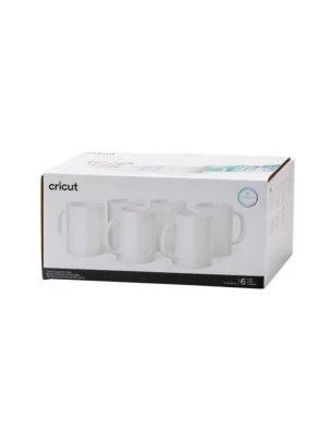 OUTILLAGE & MACHINES : Lot de 6 Mugs en céramique 'Cricut' Blanc 425 ml