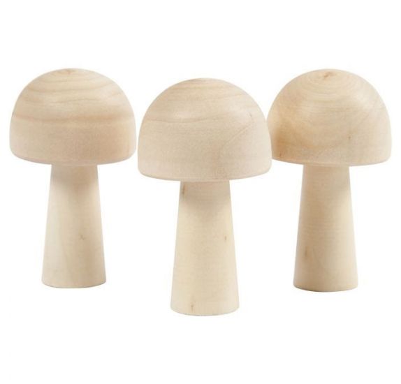 Lot De 3 Champignons Artificiels En Velours - Décoration Automne, Centre De Table Thanksgiving - Rose Et Blanc