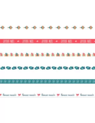 SCRAPBOOKING : Lot de 6 Rubans 'Artemio - Beary Christmas'