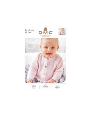 LIVRES : Brochure 'DMC' Modèle 6977 Gilet encolure ronde et bonnet