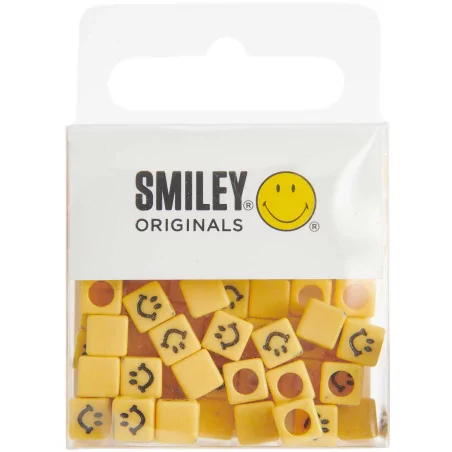 PERLES : Lot de 70 Perles 'Rico Design' Smiley Cubes 6 mm
