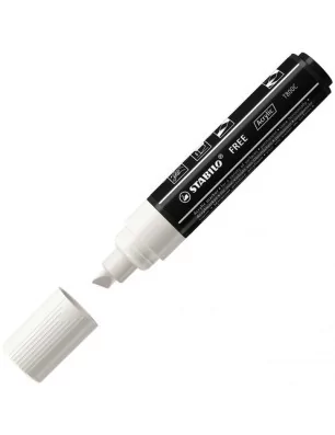 COULEURS ET ECRITURES : Marqueur acrylique 'STABILO' FREE T800C Blanc 4-10 mm
